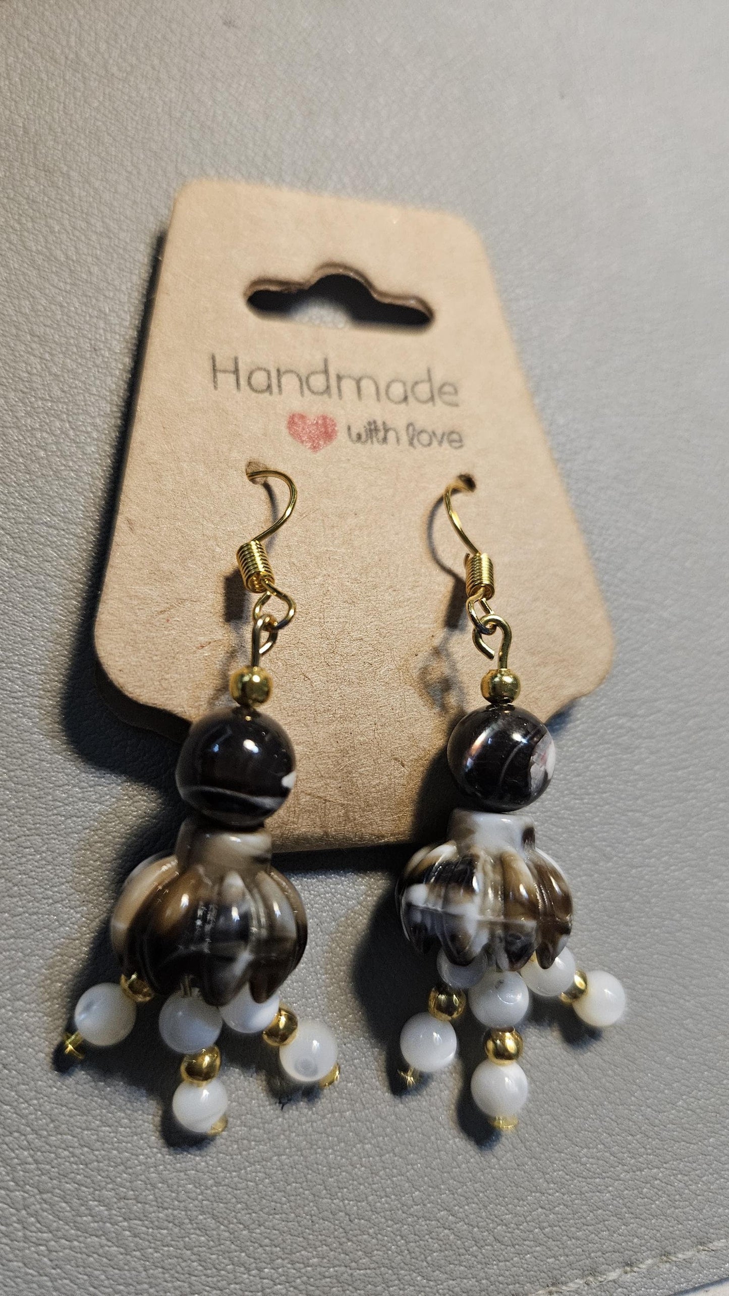 Natural shell dangly earrings with gold stainless steel earring findings. Women's jewelry. Perfect gift. One of a kind handmade